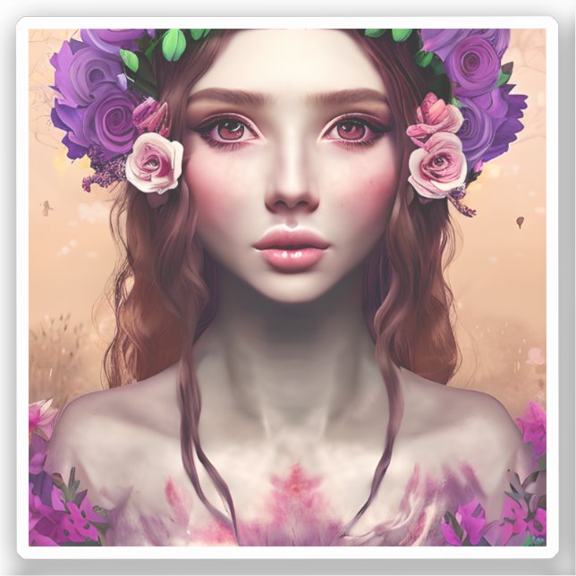Sticker Belle Imaginaire Enchantress Art AI (Recto)