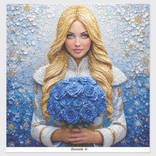 Sticker Belle jeune fille de neige