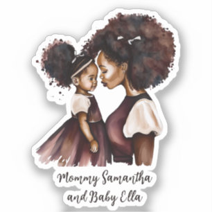 Sticker Belle maman et fille noire (24)