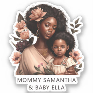 Sticker Belle mère et fille noire (9)