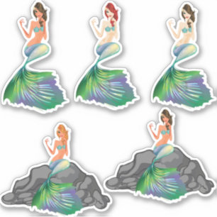 Sticker Belle Sirène Colorée