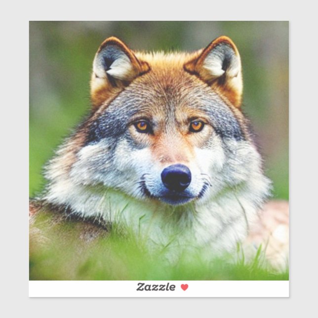 Sticker Belle tête de loup Peinture (Feuille)