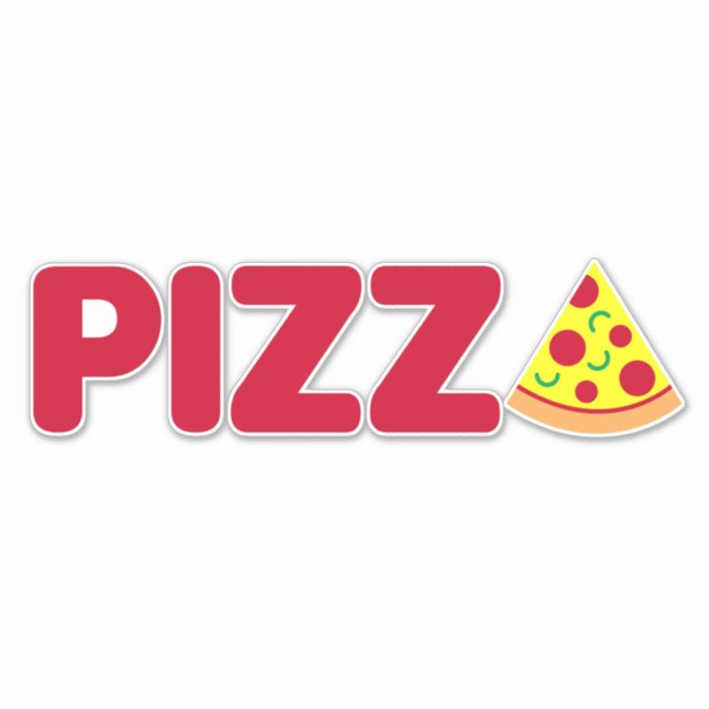 Sticker Belle tranche de pizza Logo du restaurant italien (Devant)