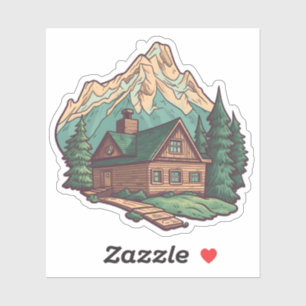Sticker Belle vue Vacances Accueil Cabine de montagne