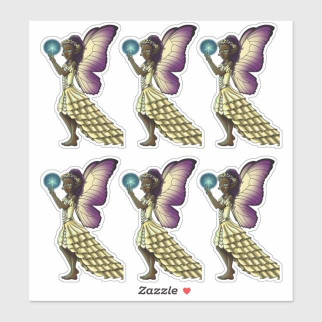 Sticker Belles fées afro-américaines (Feuille)