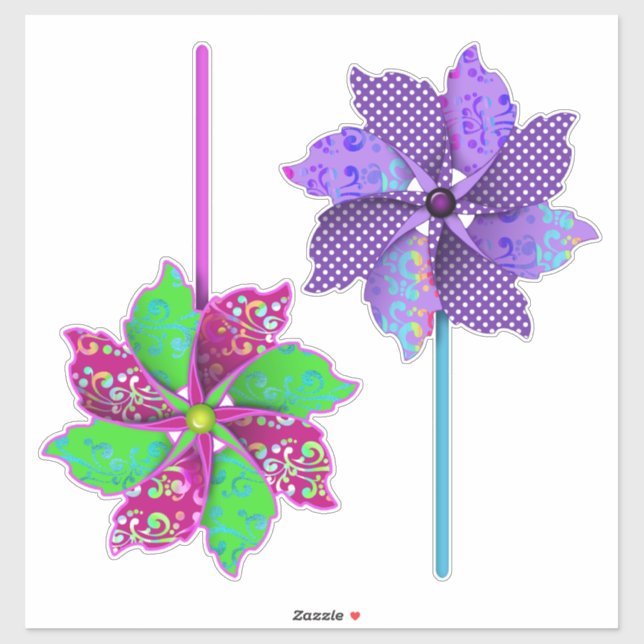 Sticker Belles perles pourpres et roses pointillées (Feuille)
