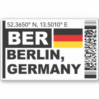 Sticker BER Berlin Boarding Pass - Germany Travel