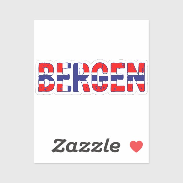 Sticker Bergen Norvège (Feuille)