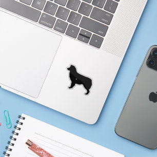 Sticker Berger australien avec Silhouette noire de coeur