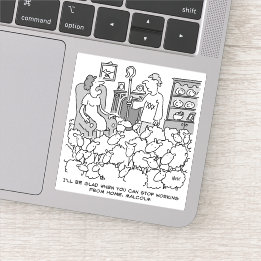 Sticker Berger Travaille de chez lui avec son mouton