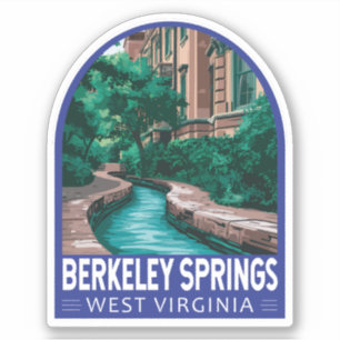 Sticker Berkeley Springs West Virginia Illustration Voyage