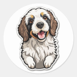 Sticker Bernedoodle joyeux : Chien de race mixte