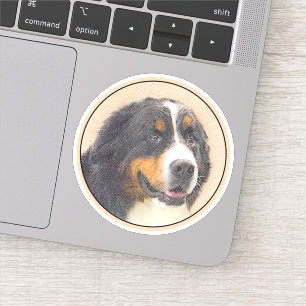 Sticker Bernese Mountain Dog 2 Peinture - Art original Chi