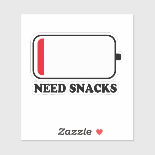 Sticker Besoin Snacks Batterie Vinyl Sticker, Snacks Stick (Feuille)