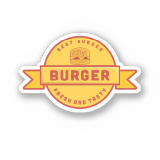 Sticker Best Burger, logo de la restauration rapide vintag
