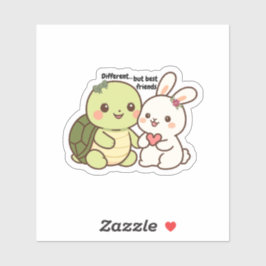 Sticker beste Freunde süße Schildkröte und Hase