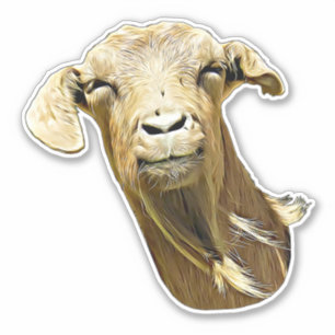 Sticker bête chèvre Visage de ferme animal art
