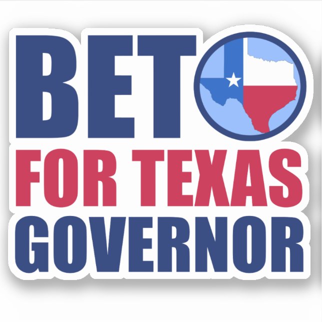 Sticker Beto pour le gouverneur du Texas 2022 élection pol (Devant)