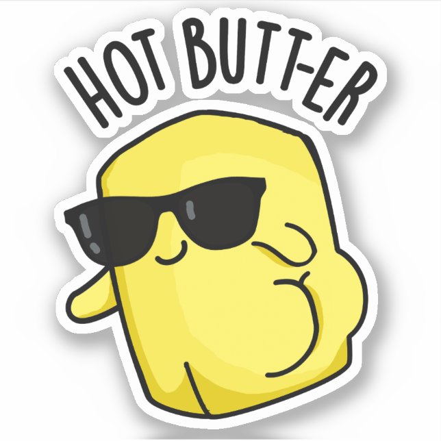 Sticker Beurre chaud amusant jeu de nourriture (Devant)