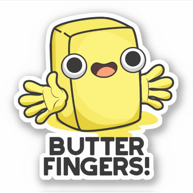 Sticker Beurre Doigts Funny Beurre Alimentation Pun (Devant)