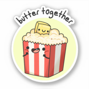 Sticker Beurre Ensemble Funny Beurre Popcorn Pun