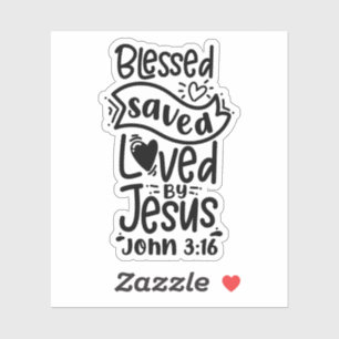 Sticker Bible chrétienne Verse Jean 3:16