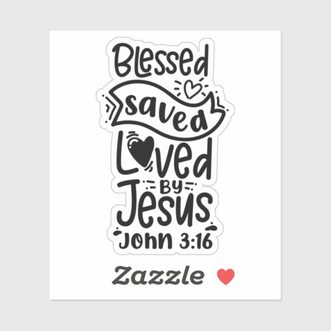 Sticker Bible chrétienne Verse Jean 3:16 (Feuille)