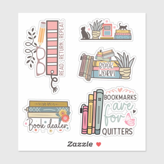 Sticker Bibliophile's Delight : Quirky & Colorful Book Sti (Feuille)