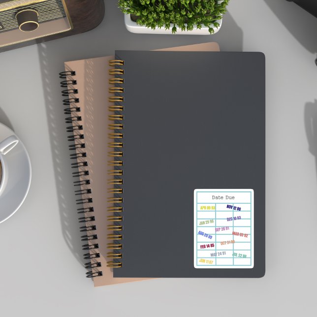 Sticker Bibliothèque Date d'échéance Carnet de lecture (Créateur téléchargé)