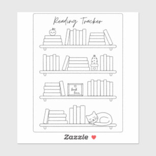 Sticker Bibliothèque Lecture Journal Tracker Livre Colorat