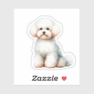Sticker Bichon blanc mignon Frise Chien