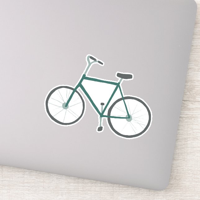 Sticker Bicyclette Fixie Vert Cute Dessin Vélo Art (Détail)