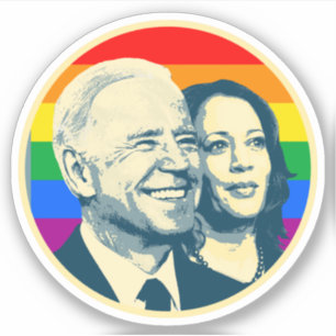 Sticker Biden Harris Rainbow Pride