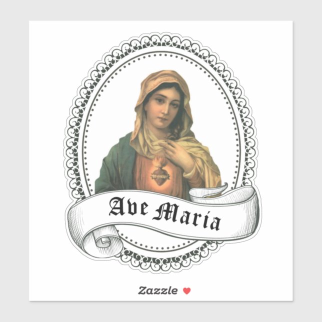 Sticker Bienheureuse Vierge Marie Mère triste Religieuse (Feuille)