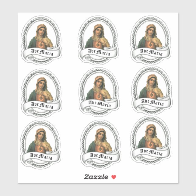 Sticker Bienheureuse Vierge Marie Mère triste Religieuse (Feuille)
