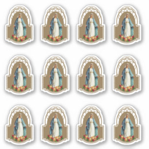Sticker Bienheureuse Vierge Marie Roses religieux Vinyl