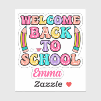 Sticker Bienvenue à l'école Avion en papier groovy