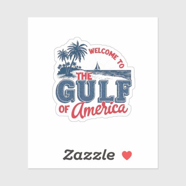 Sticker Bienvenue dans le Golfe d'Amérique Immigrant Mexic (Feuille)