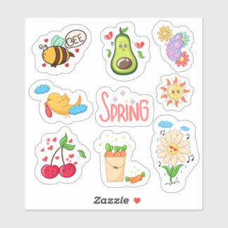Sticker Bienvenue éléments de printemps ensemble 1 planner