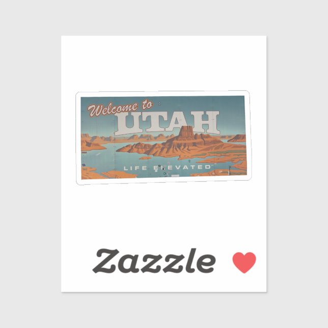 Sticker Bienvenue sur l'autocollant Utah (Feuille)