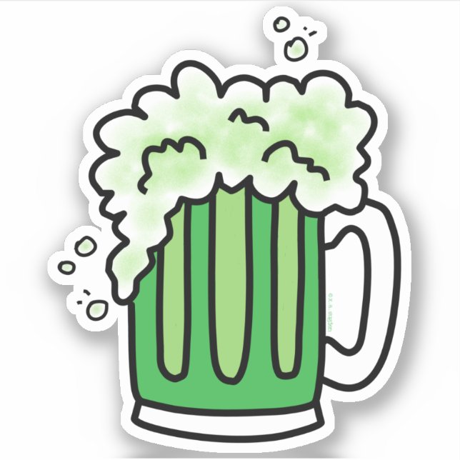Sticker Bière verte de la Saint Patrick (Devant)