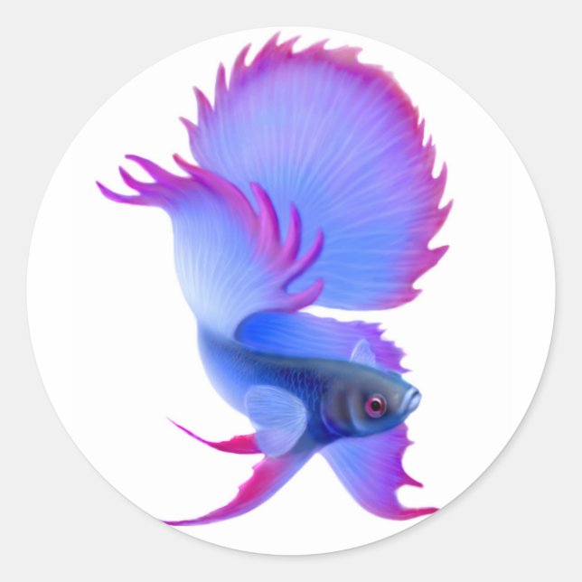 Sticker Big Blue Betta Fish (Devant)