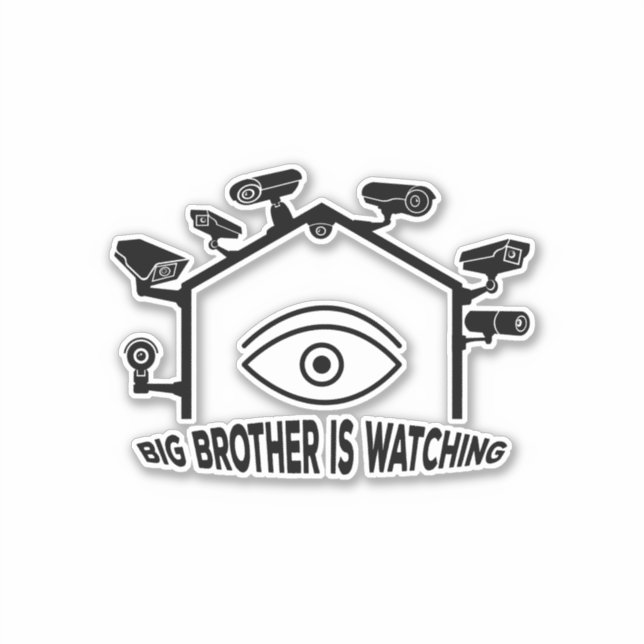 Sticker Big Brother est en train de regarder (Devant)