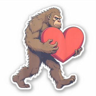 Sticker Bigfoot Coeur Heureuse Sainte-Valentin Love Sasqua