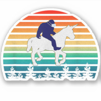 Sticker Bigfoot équitation Unicorn