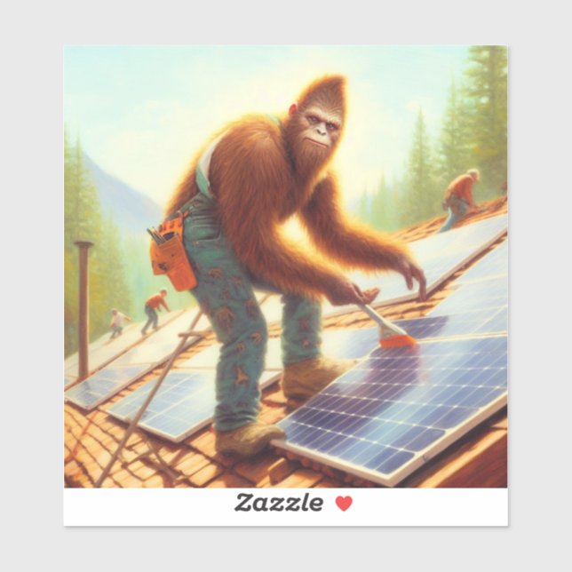 Sticker Bigfoot Installation de panneaux solaires (Feuille)
