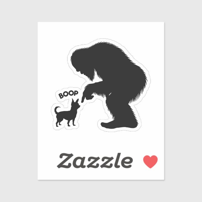 Sticker Bigfoot Sasquatch Chihuahua Boop (Feuille)