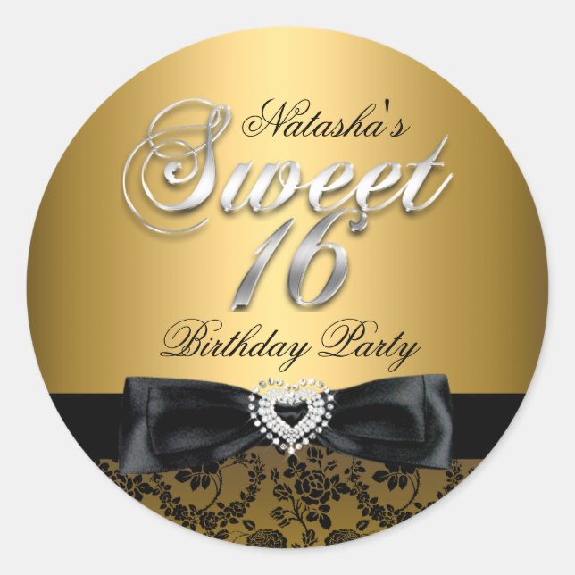 Sticker Bijoux Sweet sixteen Or (Devant)