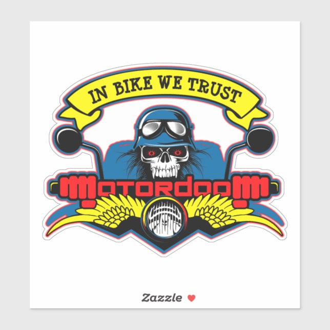 Sticker Biker Motorcycle Rider Bike Racing Moto Club (Feuille)