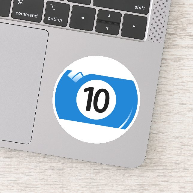 Sticker Billard/billard numéro dix (10) bleu blanc (Détail)